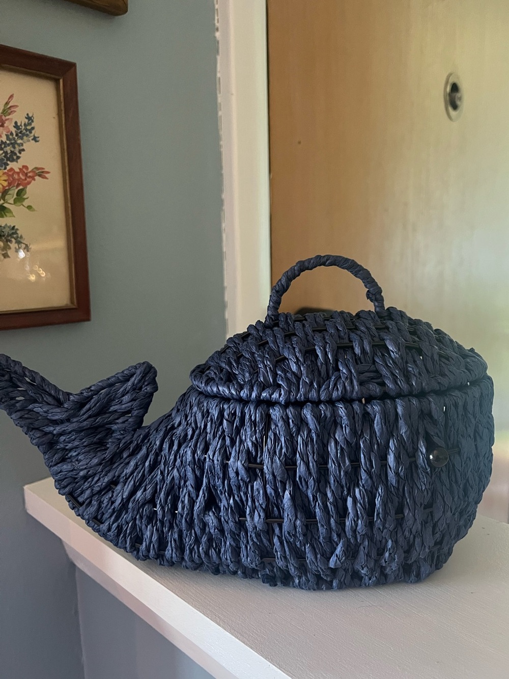 Small Whale Basket with Lid